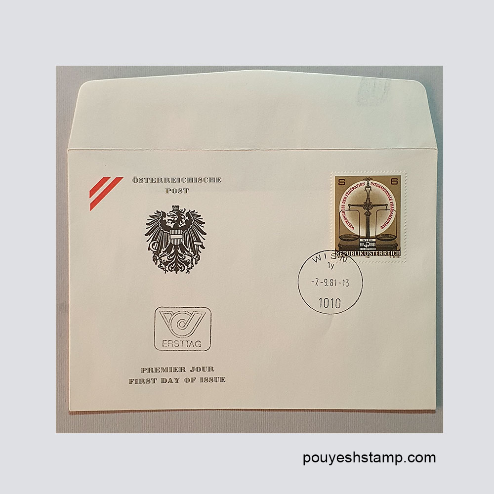 npocketa-1-c0001 پاکت مهر روز اتریش- کنگره داروسازی 1981 - تصویر 1