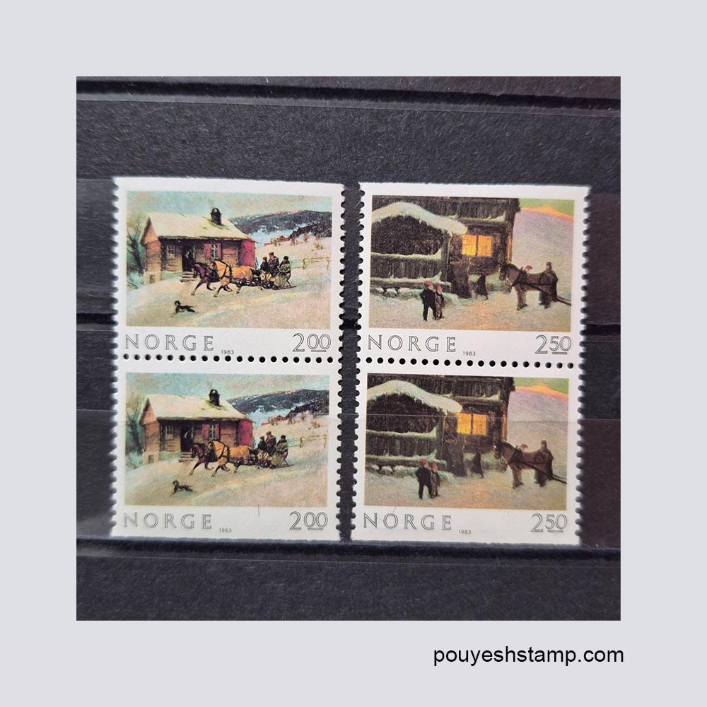 24 تمبر نروژ - کریسمس 1983 - تصویر 1