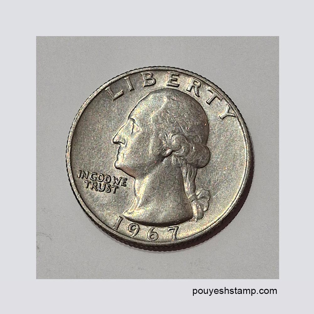 7 سکه ۲۵ سنت آمریکا 1967 - تصویر 1