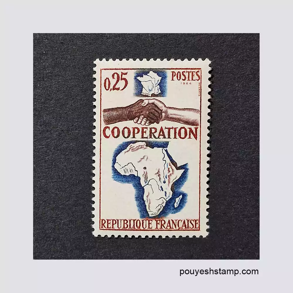 9 copy تمبر فرانسه_همکاری آفریقا 1964 - تصویر 1