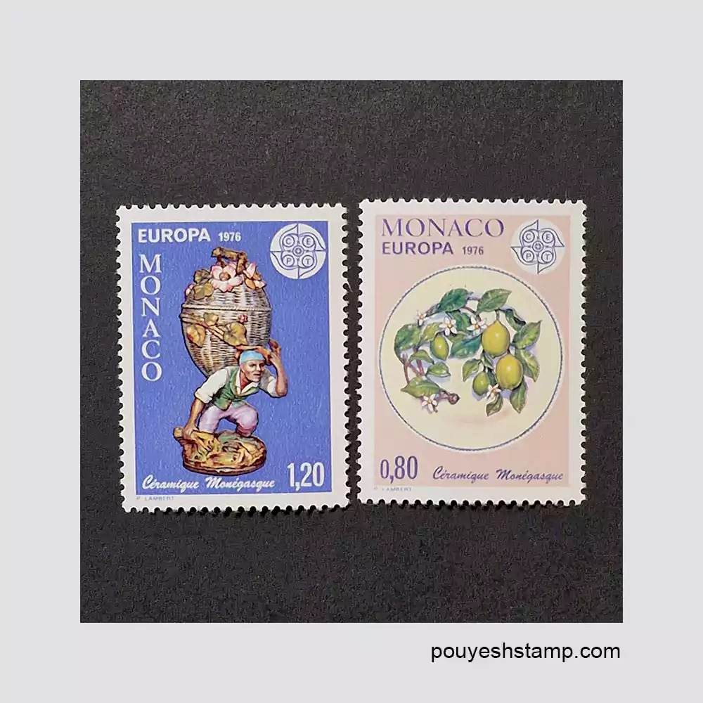 9 copy تمبر موناکو_سری مشترک اروپا_صنایع دستی و سرامیک های موناکو 1976 - تصویر 1