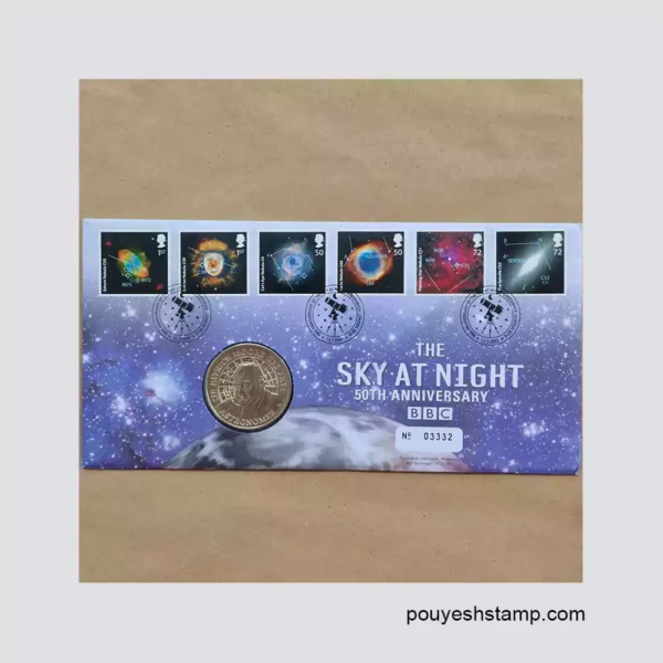 پاکت مهر روز مدال‌دار انگلستان ۲۰۰۷ | پنجاهمین سال The Sky at Night – پاتریک مور و نجوم